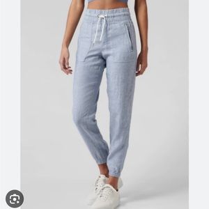 ATHLETA Cabo Linen Jogger 2 (6T) Chambray Blue | Summer Pants